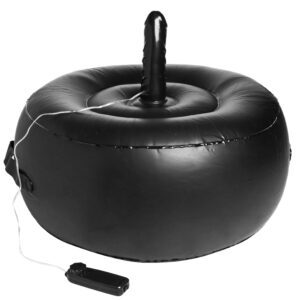 Sit-and-Ride Inflatable Seat with Vibrating Dildo - Black