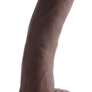 10 Inch Ultra Real Dual Layer Suction Cup Dildo- Dark Skin Tone